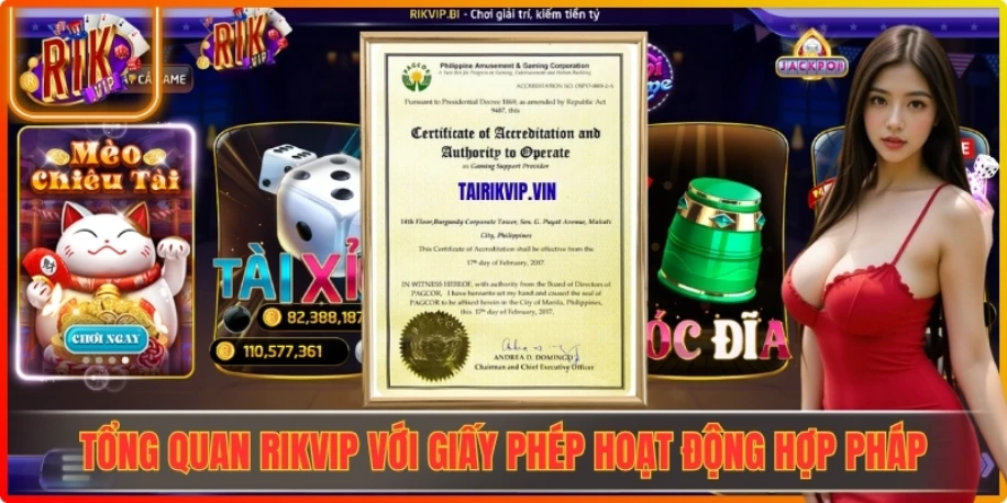 Tổng quan Rikvip với giấy phép hoạt động hợp pháp